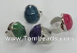 NGR05 18*25mm - 22*28mm faceted nuggets agate gemstone rings