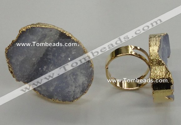 NGR09 25*35mm - 30*40mm freeform blue lace agate gemstone rings