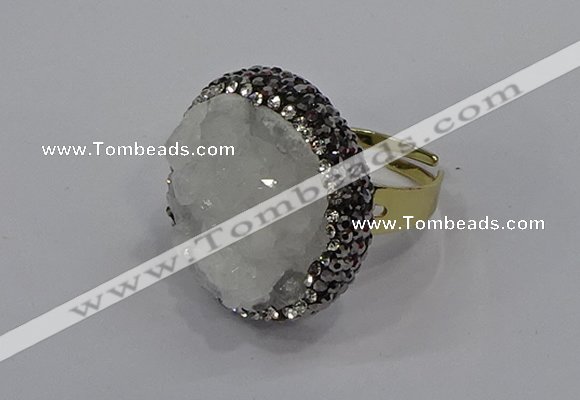 NGR1000 26mm - 28mm coin druzy quartz rings wholesale