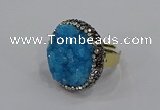 NGR1005 26mm - 28mm coin druzy quartz rings wholesale