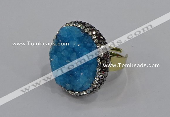 NGR1005 26mm - 28mm coin druzy quartz rings wholesale