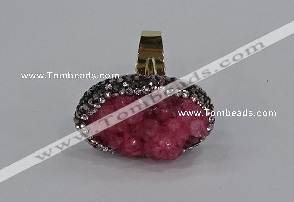 NGR1013 20*25mm - 22*30mm oval druzy quartz rings wholesale
