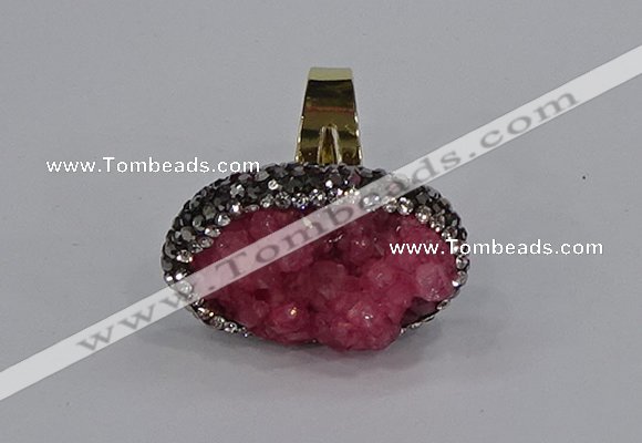 NGR1013 20*25mm - 22*30mm oval druzy quartz rings wholesale