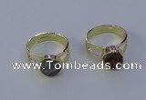 NGR1018 10mm coin druzy agate gemstone rings wholesale