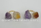 NGR102 13*18mm - 15*20mm faceted nuggets amethyst & citrine rings