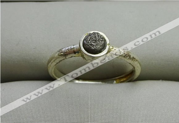 NGR1038 4mm coin plated druzy agate rings wholesale