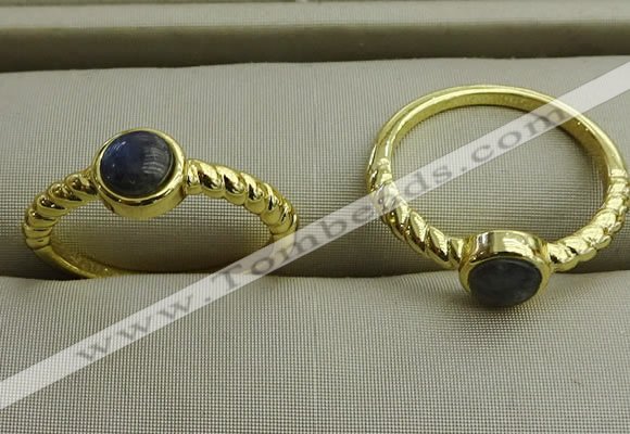 NGR1053 4mm coin labradorite gemstone rings wholesale