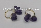 NGR106 13*18mm - 15*20mm faceted nuggets amethyst gemstone rings