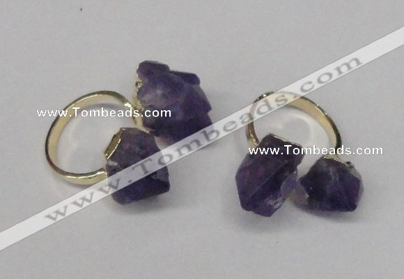 NGR106 13*18mm - 15*20mm faceted nuggets amethyst gemstone rings