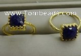 NGR1075 8*8mm square lapis lazuli gemstone rings wholesale