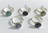 NGR1103 10mm faceted coin  mixed gemstone rings wholesale