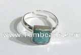 NGR1105 10mm faceted square  amazonite gemstone rings wholesale