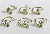 NGR1115 6mm coin  mixed gemstone rings wholesale