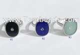 NGR1125 14*17mm oval mixed gemstone rings wholesale