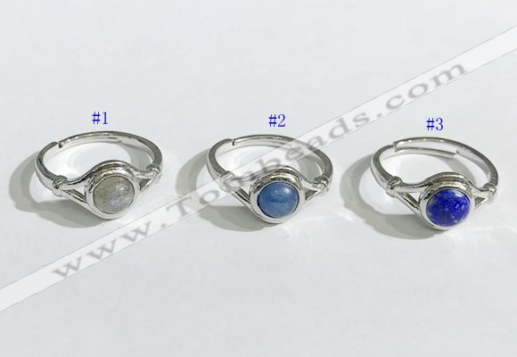 NGR1130 14*17mm flat round mixed gemstone rings wholesale