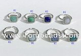 NGR1131 12mm square mixed gemstone gemstone rings wholesale