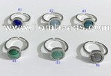 NGR1133 11mm flat round mixed gemstone gemstone rings wholesale