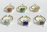 NGR1139 10mm square  mixed gemstone rings wholesale