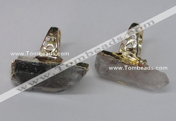 NGR117 15*35mm - 18*40mm faceted nuggets mixed quartz rings