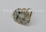 NGR124 30*40mm - 35*45mm freeform plated druzy quartz rings