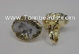 NGR125 30*40mm - 35*45mm freeform plated druzy quartz rings