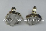 NGR129 18*25mm - 20*25mm freeform plated druzy quartz rings