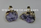 NGR131 18*25mm - 20*25mm freeform plated druzy quartz rings