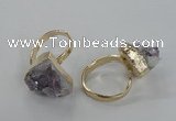 NGR135 15*20mm - 18*25mm freeform plated druzy amethyst rings