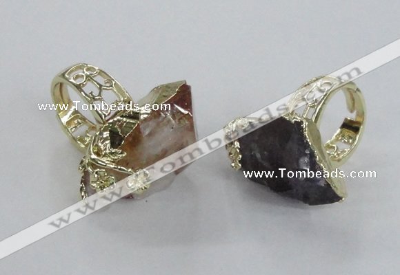 NGR145 18*25mm - 22*30mm faceted nuggets mixed quartz rings