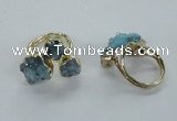 NGR152 8*10mm - 15*20mm nuggets druzy quartz rings wholesale