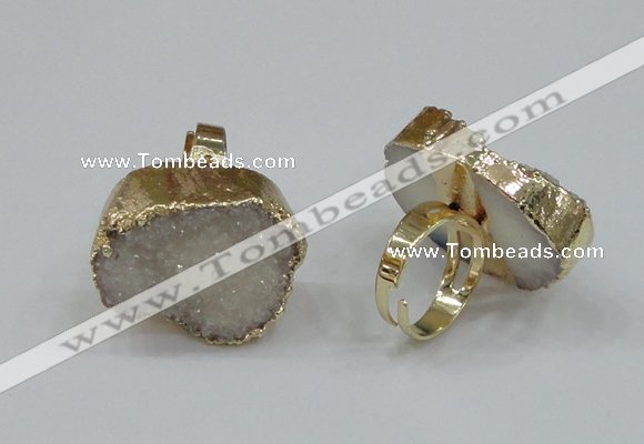 NGR158 22*30mm - 25*30mm freeform druzy agate rings wholesale