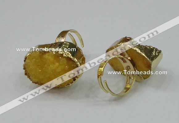 NGR159 22*30mm - 25*30mm freeform druzy agate rings wholesale