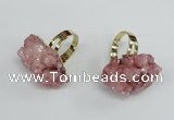 NGR16 18*25mm - 25*30mm nuggets plated druzy quartz rings