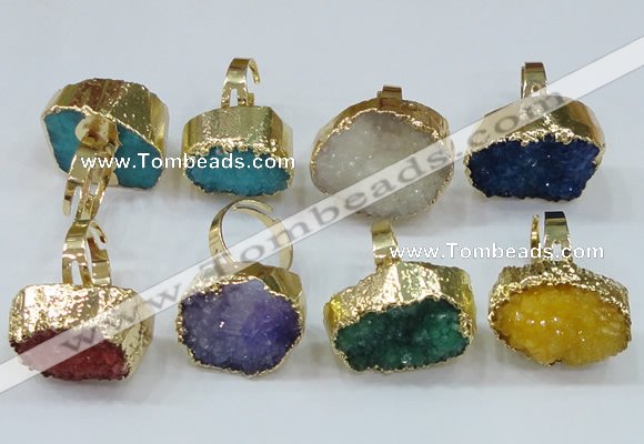 NGR164 22*30mm - 25*30mm freeform druzy agate rings wholesale