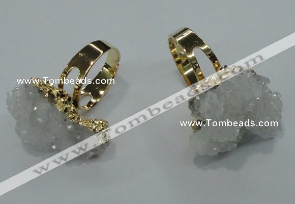 NGR17 18*25mm - 25*30mm nuggets plated druzy quartz rings