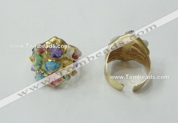 NGR173 20*25mm druzy agate gemstone rings wholesale