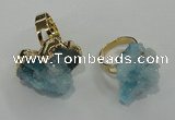 NGR19 18*25mm - 25*30mm nuggets plated druzy quartz rings