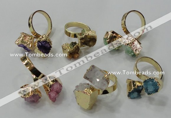 NGR191 8*10mm - 12*14mm freeform druzy agate gemstone rings