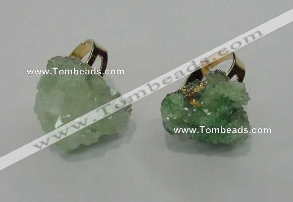 NGR20 18*25mm - 25*30mm nuggets plated druzy quartz rings