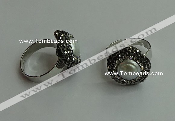 NGR2000 20*20mm flower pearl rings wholesale