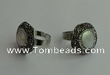 NGR2001 25*25mm flower pearl rings wholesale