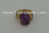 NGR2002 10*15mm faceted oval amethyst gemstone rings wholesale