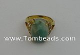 NGR2028 10*15mm faceted oval amazonite gemstone rings