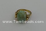 NGR2068 10*15mm faceted oval amazonite gemstone rings