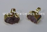 NGR210 15*25mm - 18*30mm oval druzy amethyst rings wholesale