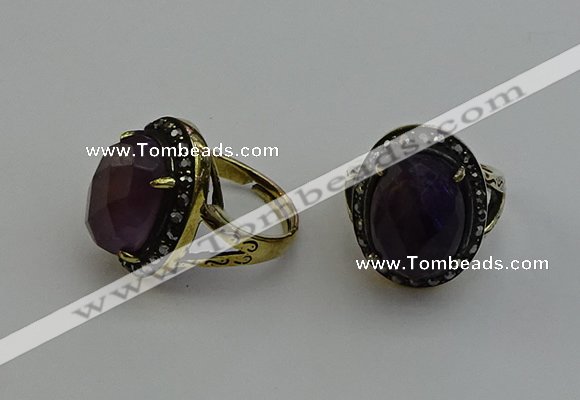 NGR2103 10*15mm faceted oval amethyst gemstone rings wholesale