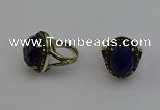 NGR2112 10*15mm faceted oval lapis lazuli gemstone rings wholesale