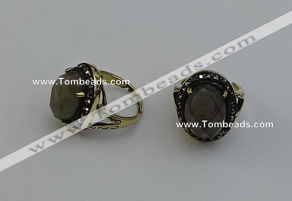 NGR2115 10*15mm faceted oval labradorite gemstone rings wholesale