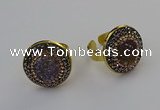 NGR2144 20mm - 22mm coin plated druzy agate rings wholesale