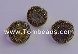 NGR2150 20mm - 22mm coin plated druzy agate gemstone rings